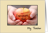 Cute Teacher Appreciation Apple For Teacher card