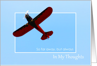 Thinking of You So Far Away - Red Flyer Plane card
