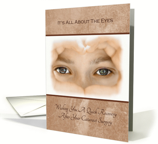 Cataract Surgery - Quick Recovery - Eyes - Heart Shaped Hands card