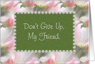 Don’t Give Up - Friend Encouragement, pink & green floral card