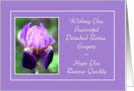 Detached Retina Surgery - Quick Recovery - Iris Flower card