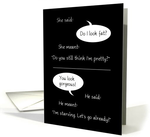 Funny Husband Anniversary - He Said She Said - Married Humor card