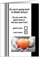 Congratulations - Back To Middle School - Humorous card