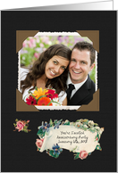 Vintage Scrapbook Style - Anniversary Invitation- Your Photo Here card