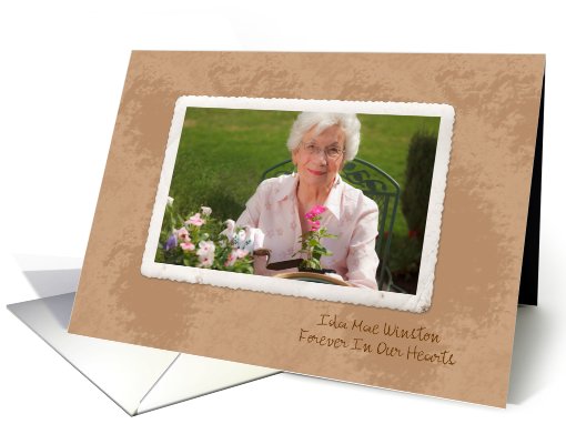 Personalized Photo Memorial Invitation - Vintage Style Frame card