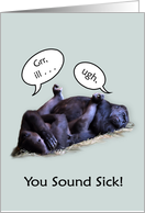 Funny Get Well Soon You Sound Sick, Sleeping Gorillas card