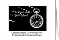 Congratulations Passing Professional Engineering Exam Pocket Watch card