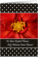 Welcome Home From Hospital Party Invitation - Bright Orange Flower card