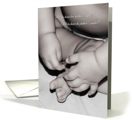 Boy Or Girl Baby Hands And Feet Gender Reveal Party Invitation card