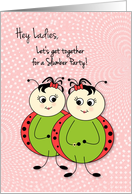 Cute Little Ladybugs Let’s Get Together For A Girl’s Slumber Party card