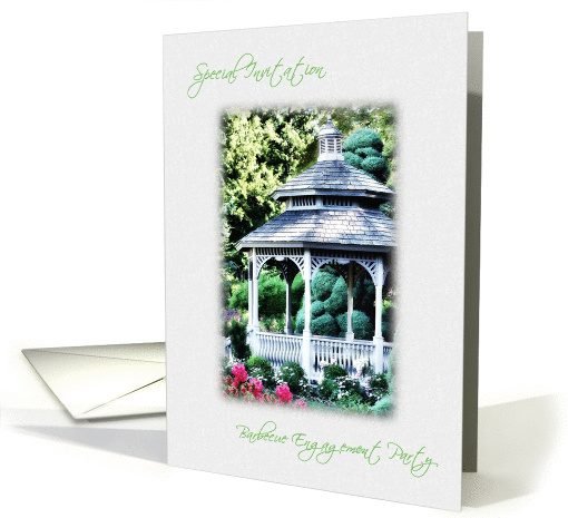 Barbecue Engagement Party Invitation Picnic Gazebo In Garden card