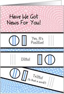 We’re Having Triplets, Postive Pregnancy Test, Pregnancy Announcement card