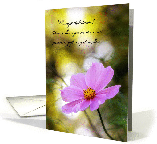 Congratulations On Custody, Daughter - Pink Cosmos At Twilight card