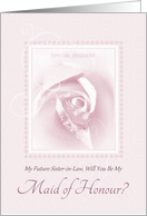 Will You Be My Maid Of Honour, Future Sister In Law, Bridal Rose card