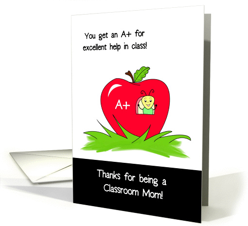 Thanks For Being A Classroom Mom, Bug In Apple House card (934498)