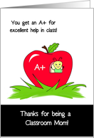 Thanks For Being A Classroom Mom, Bug In Apple House card