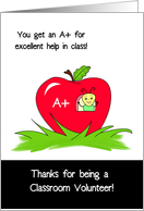 Thanks For Being A Classroom Volunteer, Bug In Apple House card