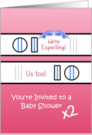 Double Baby Shower Invitation, Two Positive Pregnancy Tests card