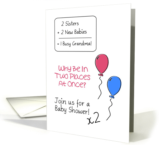 Double Baby Shower Invitation For Sisters, Busy Grandma... (936932)