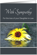 Sympathy, Loss Of Daughter In Law, Condolences, Yellow Flower In Rain card