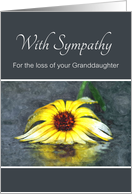 Sympathy For Loss Of Granddaughter, Condolences, Yellow Flower In Rain card