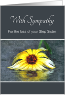 Sympathy For Loss Of Step Sister, Condolences, Yellow Flower In Rain card