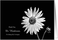 Personalized Thank You Urologist Sunflower In Black And White card
