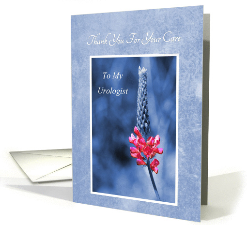Thank You Urolologist For Your Care - Tall Pink Wildflower card