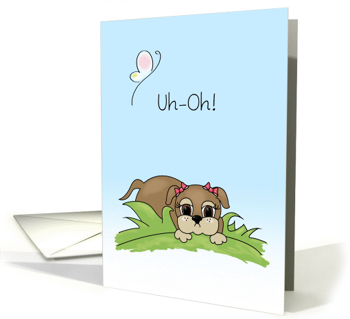 Cute Apology, I'm Sorry, Sad Puppy Dog Eyes card (992745)