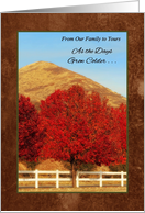 Autumn Greetings Thinking of Your Family Warms My Heart card