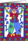 PartyTime, Birthday Invitation, clown card