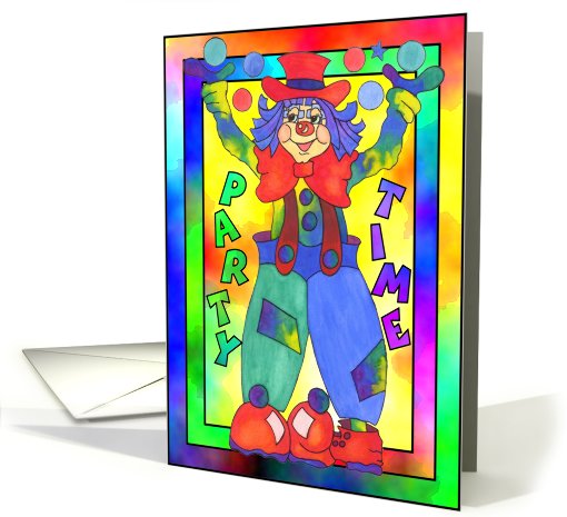 PartyTime,Invitation, clown card (804524)