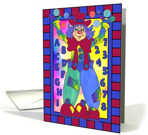 CLOWN 123, ABC,general greeting card (805433)