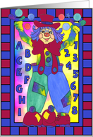 CLOWN 123, ABC,general greeting card