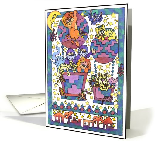 Jungle Hot Air Balloons card (805456)