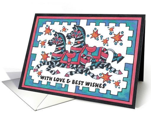 2 ZEBRAS, Love and Best Wishes card (805504)