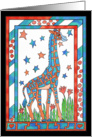 Giraffe out of Africa card