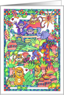 Colorful Jungle Greetings! (Noah’s Ark) card