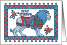 Lion Blue, carousel like (Stay Strong) card