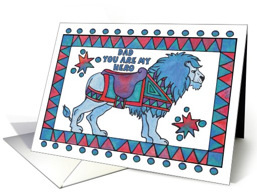 Carousel like Lion Blue with colorful saddle, (Dad you are... (806119)