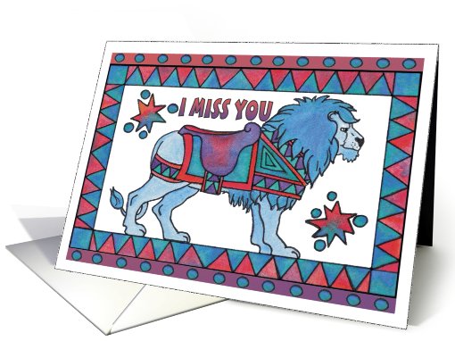 Blue Lion, I miss you greeting card (806125)