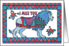 Blue Lion, I miss you greeting card