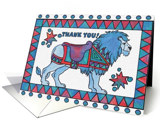 carousel like Blue Lion , Thank You card (806131)