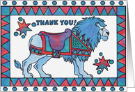 carousel like Blue Lion , Thank You card