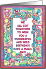 Colorful Jungle Frame, wild birthday wish card