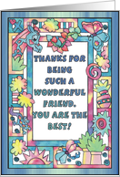 Colorful Jungle Frame, thanks friend card