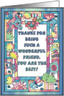 Colorful Jungle Frame, thanks friend card