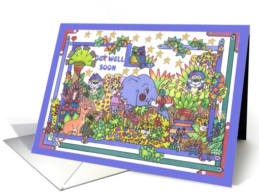 Elephant Jungle, get well soon card (806272)