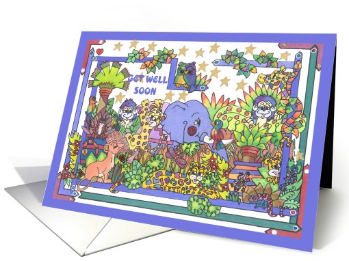 Elephant Jungle, get well soon card (806272)