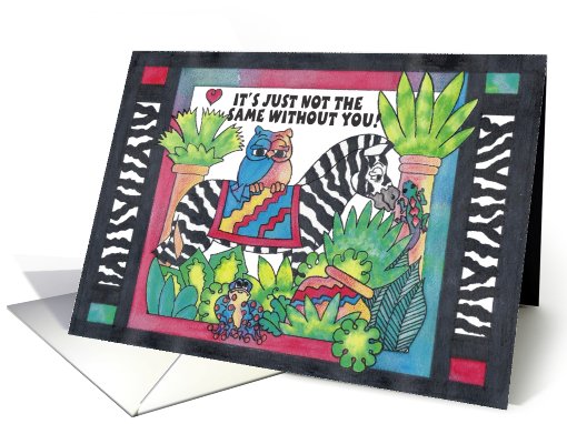 Jungle, Miss you (zebra) card (806819)
